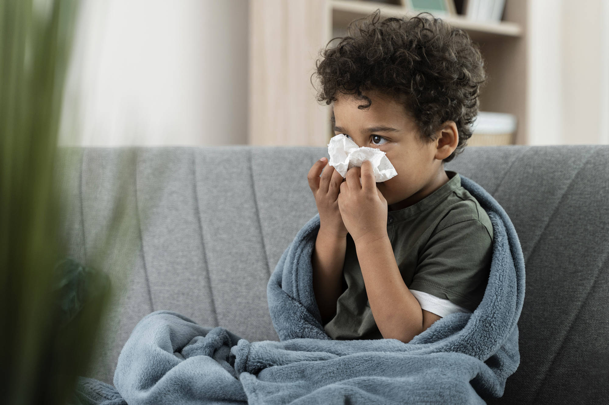 Kid with tissue