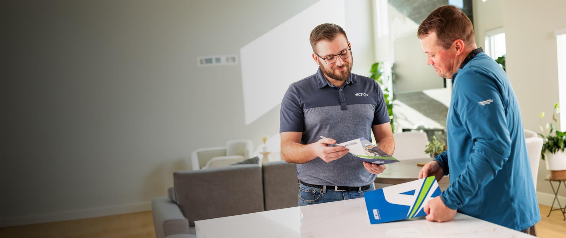 ACTION employee helping customer